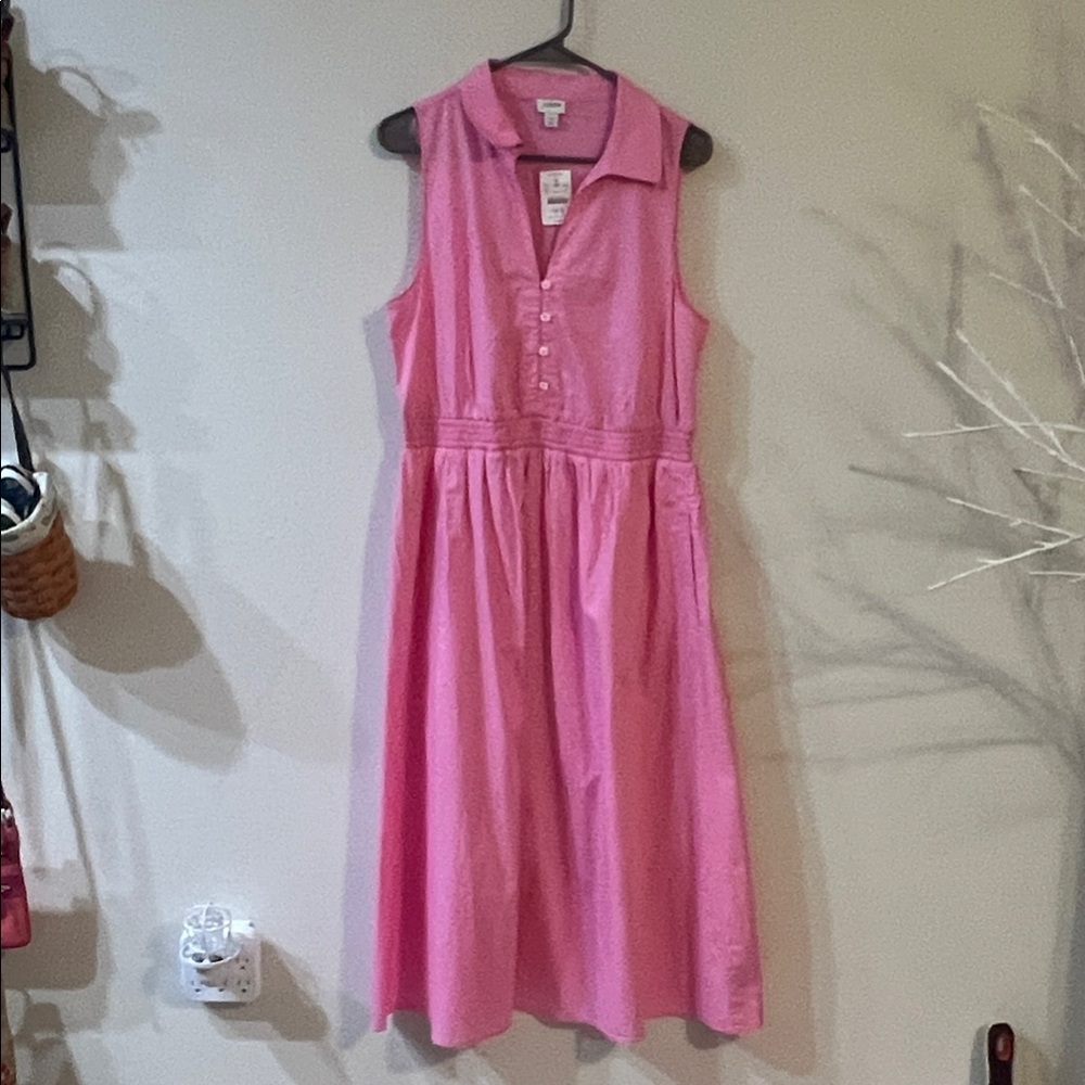 J. Crew Pink Midi Dress